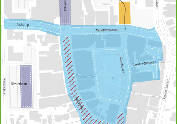 In de blauwe zone is een parkeerschijf nodig
