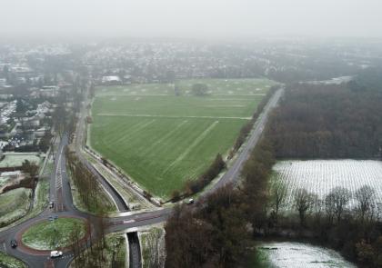 Dronefoto van gebied Maatlanden de Zulthe